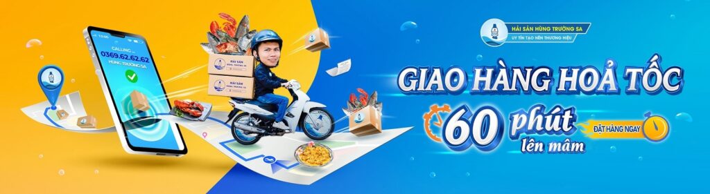 giao hàng nhanh trong 2 giờ tại hải sản hùng trường sa