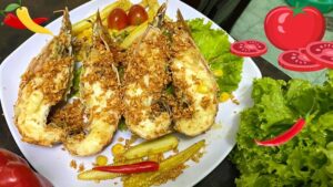 tôm mũ ni cháy tỏi
