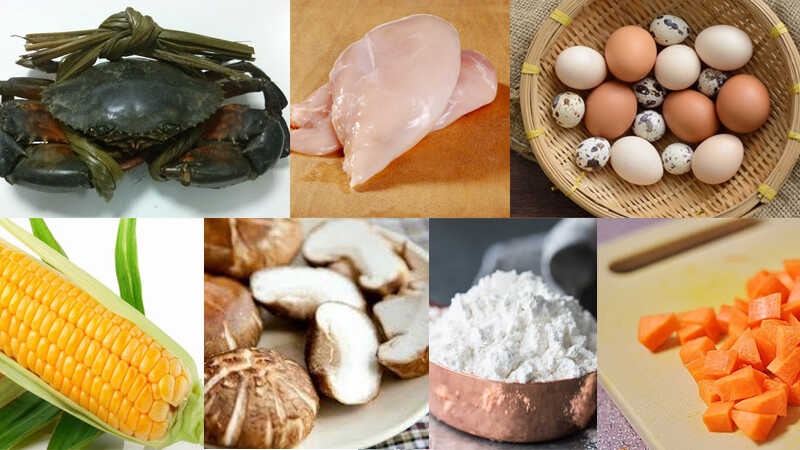 Các nguyên liệu nấu súp cua biển