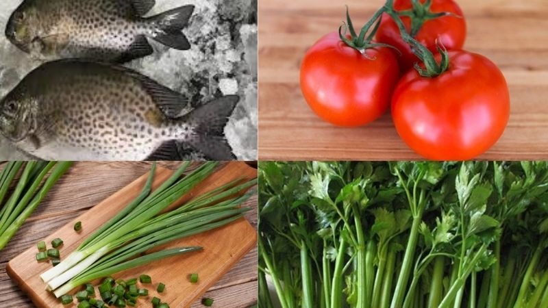 Nguyên liệu cần chuẩn bị cho món cá dìa nấu ngót