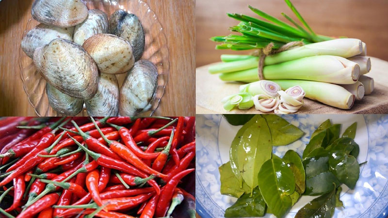 Chuẩn bị nguyên liệu làm ngao hai cùi hấp