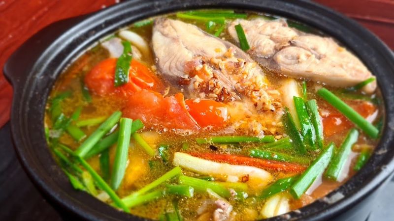 Thành phẩm món cá chim nấu ngót