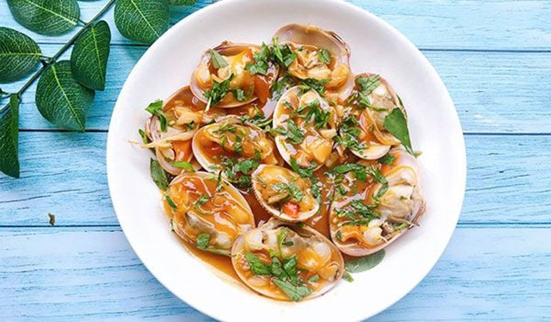 Thành phẩm món ngao hoa sốt me