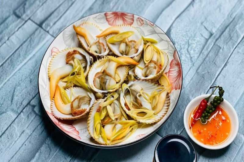 Thành phẩm sò dương hấp