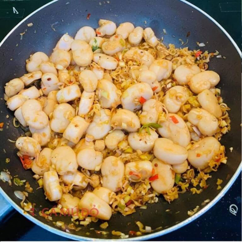 Chế biến cồi mai xào bơ tỏi