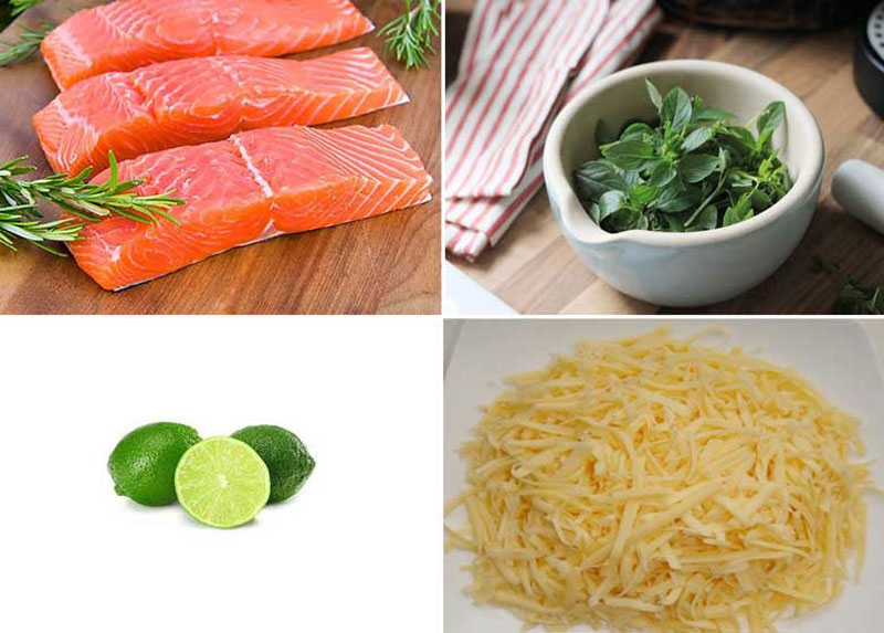 Nguyên liệu chính cho món cá hồi nướng phô mai