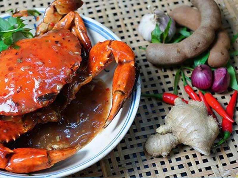 Nguyên liệu làm cua nâu rang me