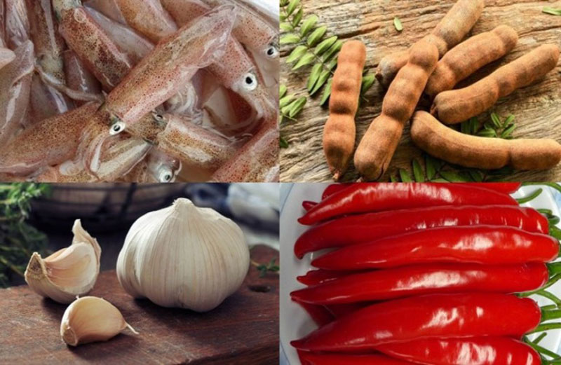 Nguyên liệu cơ bản cho món mực trứng sốt me