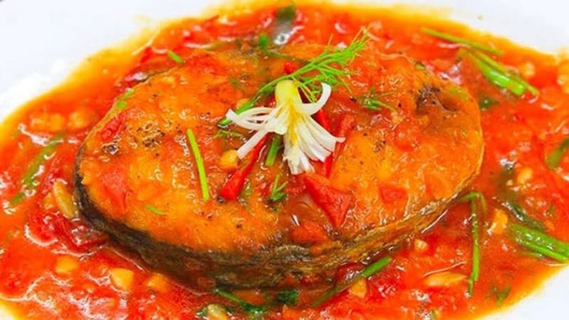 Thành phẩm món cà hồi sốt cà chua
