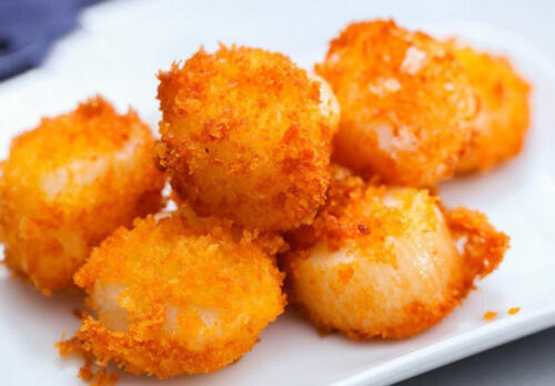 Thành phẩm món cồi mai chiên giòn thơm ngon dễ làm