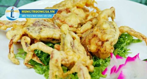 Thành phẩm món cua cốm chiên giòn