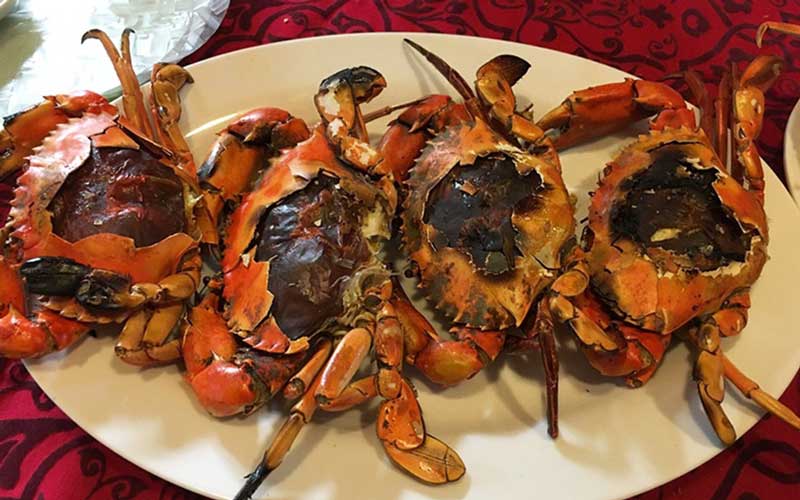 Thành phẩm cua cốm nướng