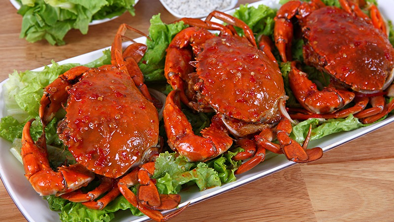 Thành phẩm cua cốm rang me chua ngọt