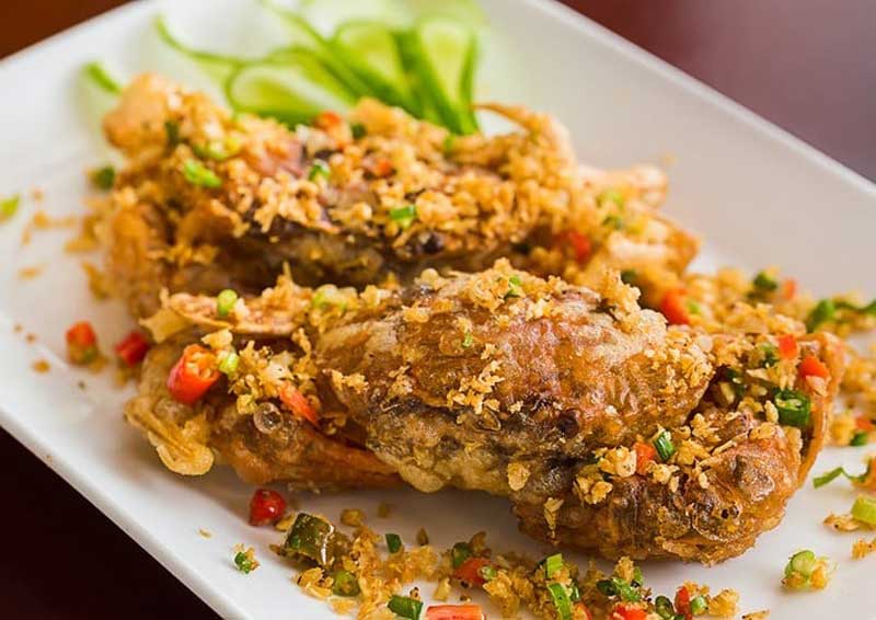 Thành phẩm cua cốm rang muối