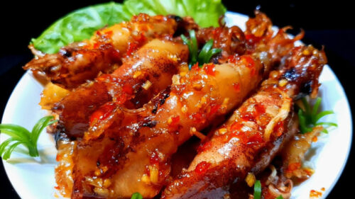 Thành phẩm mực trứng chiên nước mắm khiến ai cũng mê