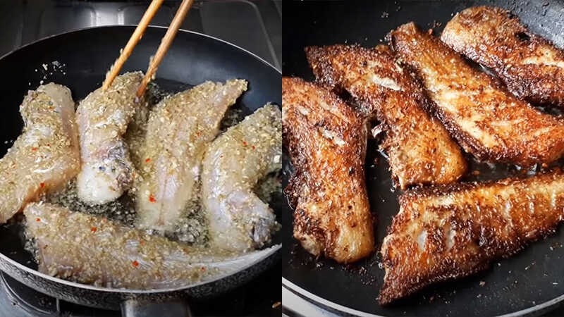 Rán cá bơn bằng chảo và dầu truyền thống