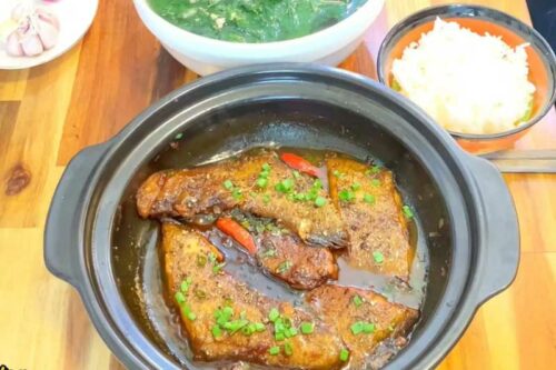 Thành phẩm cá bơn kho tiêu hao cơm