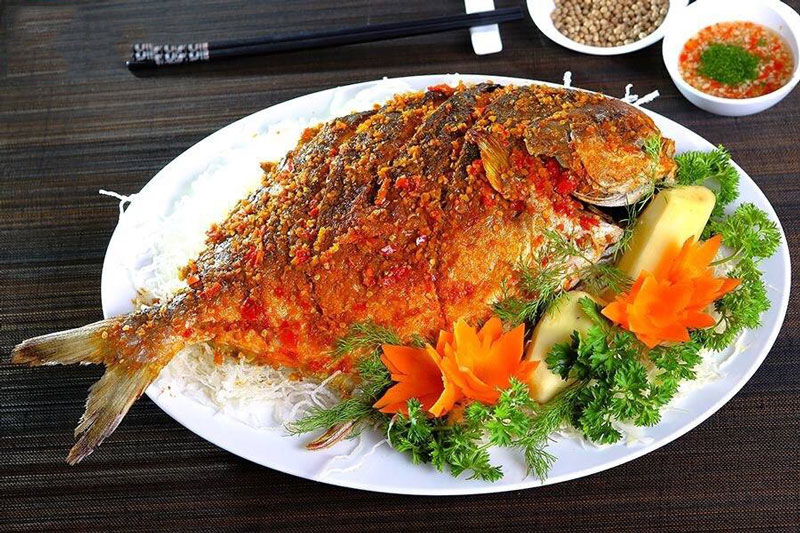 Thành phẩm món cá bơn nướng muối ớt hoàn hảo