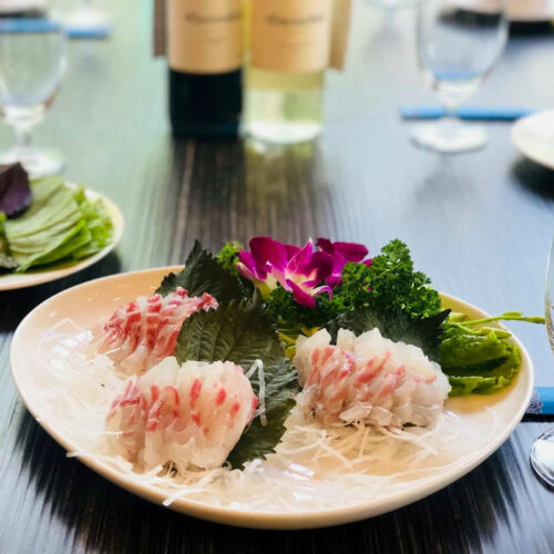 Thành phẩm cá song sashimi cá song tươi ngon