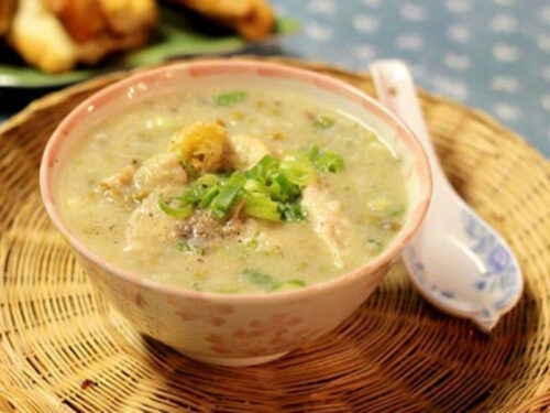 Thành phẩm cháo cá song đậu xanh