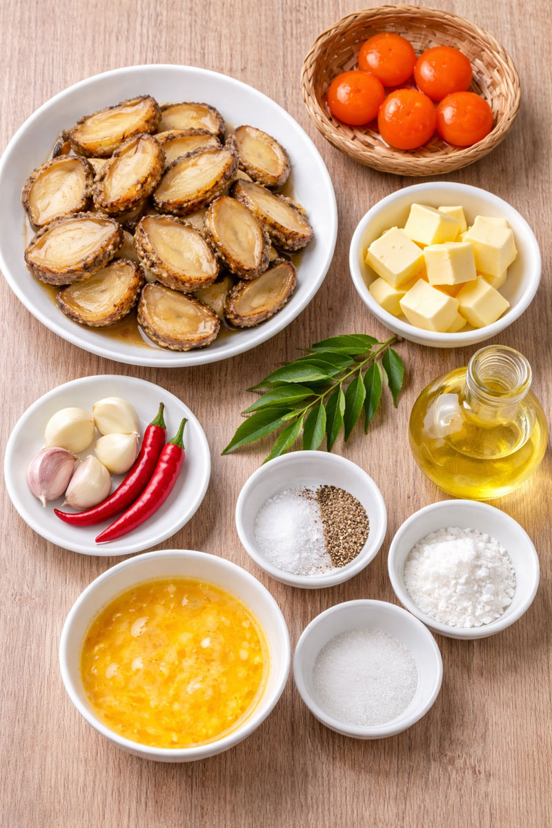 Nguyên liệu bào ngư sốt trứng muối