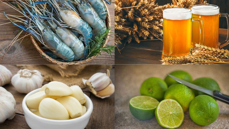Nguyên liệu không thể thiếu cho món tôm càng hấp bia