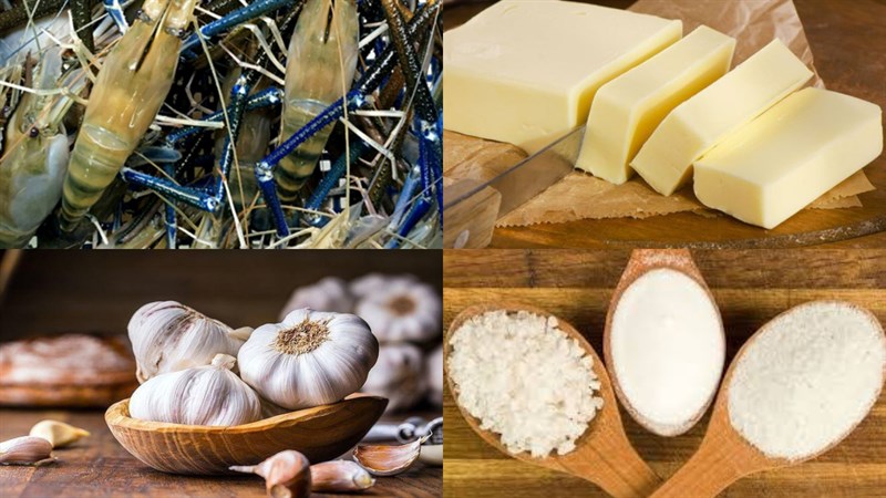 Nguyên liệu chính món tôm càng rang bơ tỏi