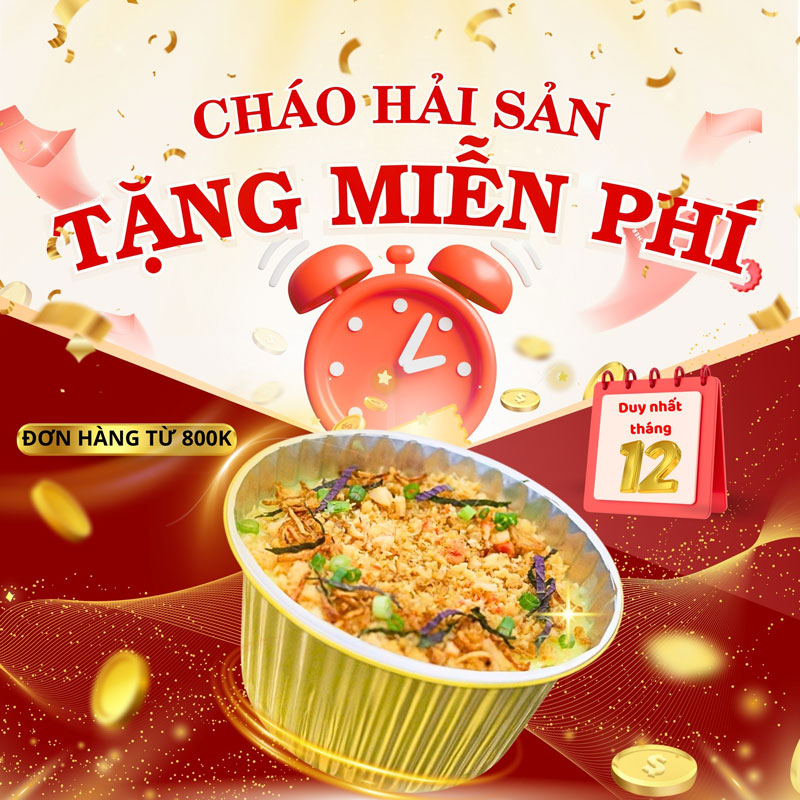 Tặng cháo miễn phí cho hóa đơn từ 800k trở lên tại siêu thị Hùng Trường Sa