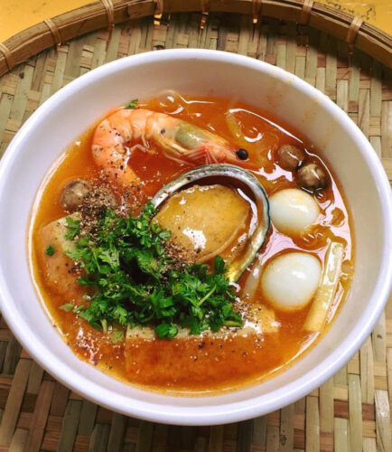 Thành phẩm món bánh canh bào ngư bổ dưỡng