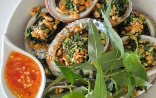 Thanh phẩm món bào ngư nướng mỡ hàng