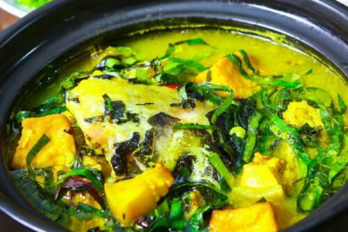 Thành phẩm cá đuối kho riềng mẻ