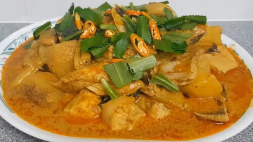 Thành phẩm cá đuối xào cà ri thơm ngon