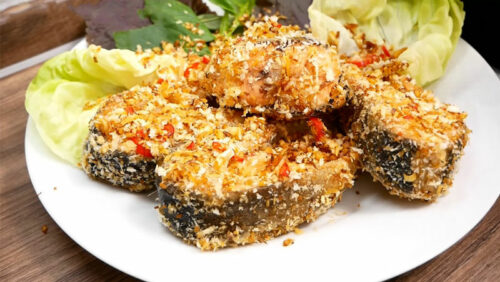 Thành phẩm cá song rang muối