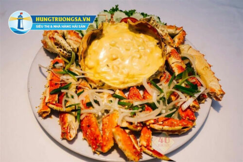 Món cua hoàng đế nướng phô mai chuẩn nhà hàng 5 sao