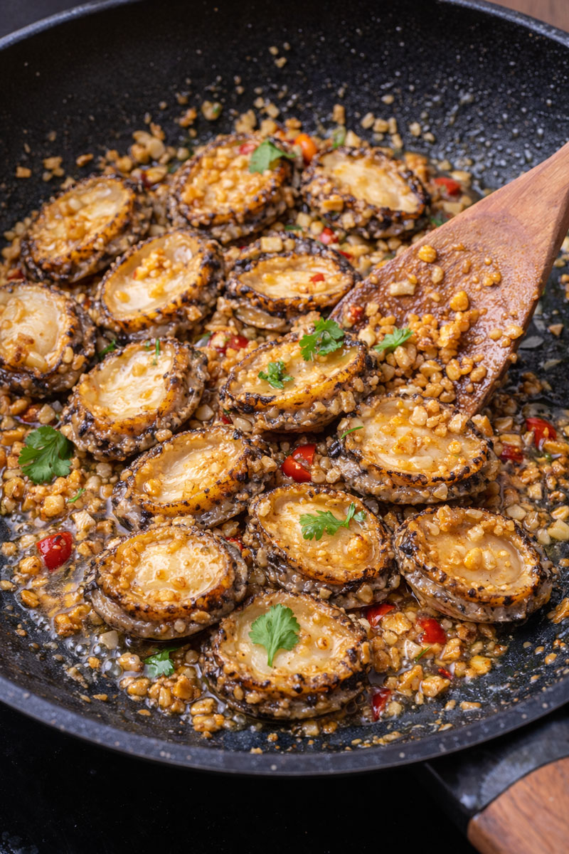 Chế biến bào ngư cháy tỏi