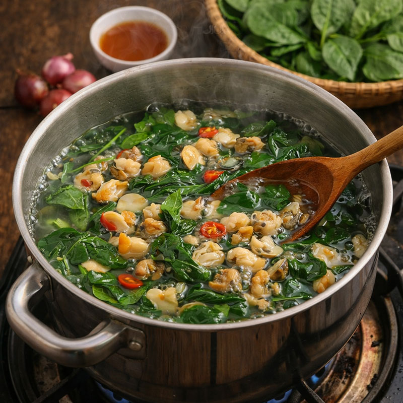 Chế biến sò thưng nấu mông tơi đúng cách