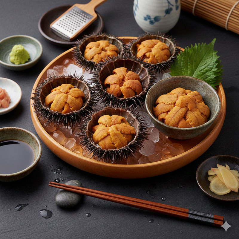 Nguyên liệu đơn giản cho món sashimi nhum biển