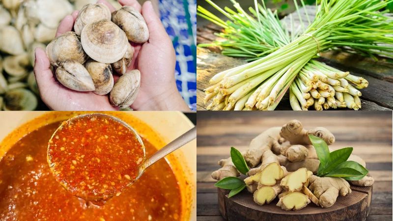 Nguyên liệu chính cho món sò thưng hấp Thái