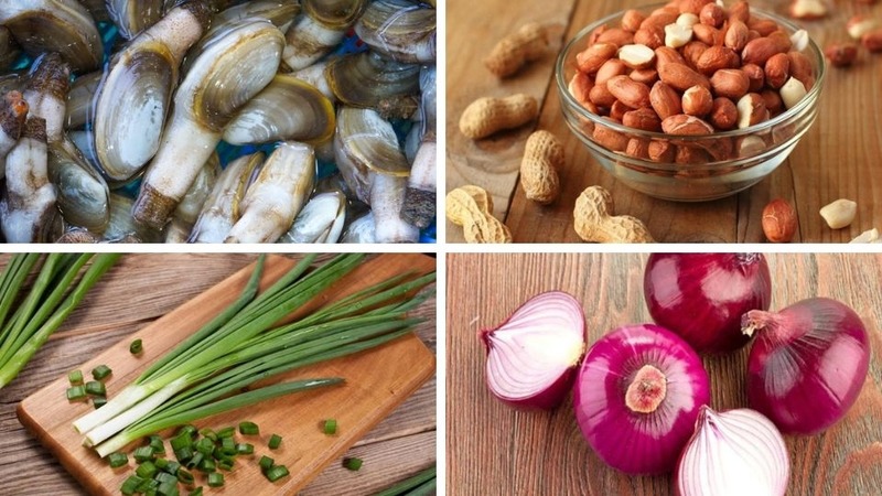 Nguyên liệu tu hài nướng mỡ hành