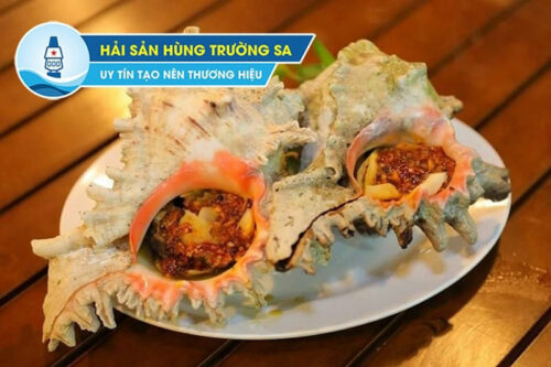 Thành phẩm ốc sư tử nướng muối ớt