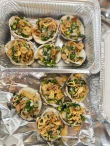 Ngao mỡ nướng mỡ hành